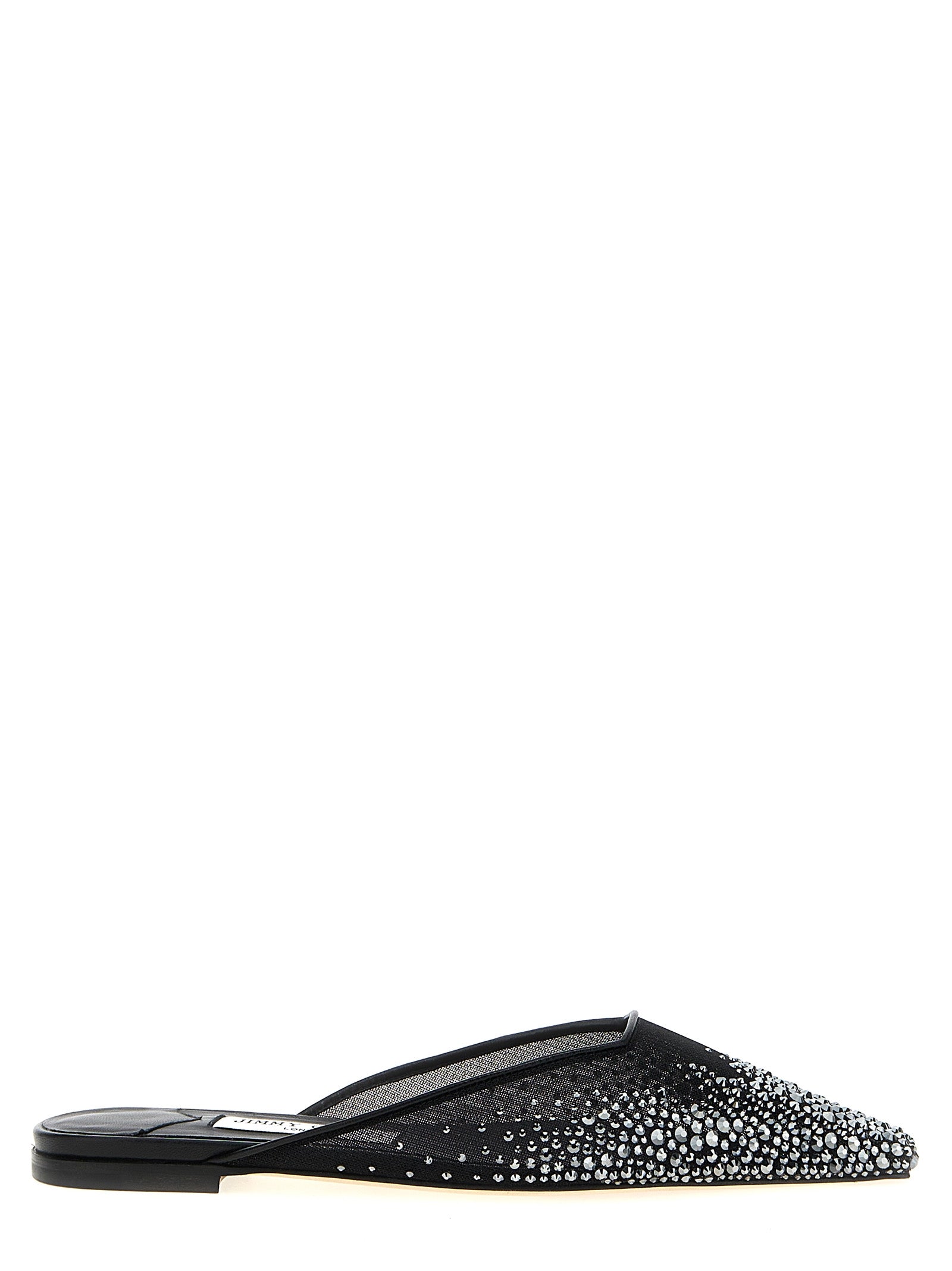 Vivi Sabots Black Textile Lamb Leather Flat Shoes