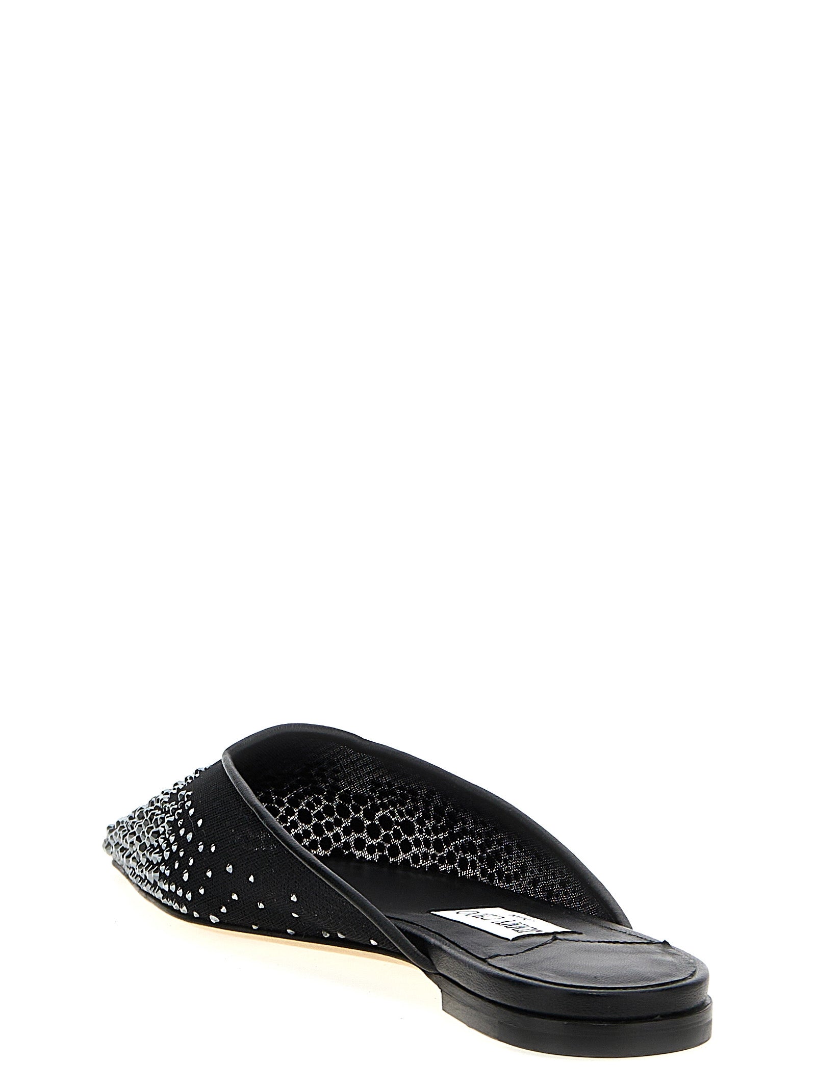 Vivi Sabots Black Textile Lamb Leather Flat Shoes