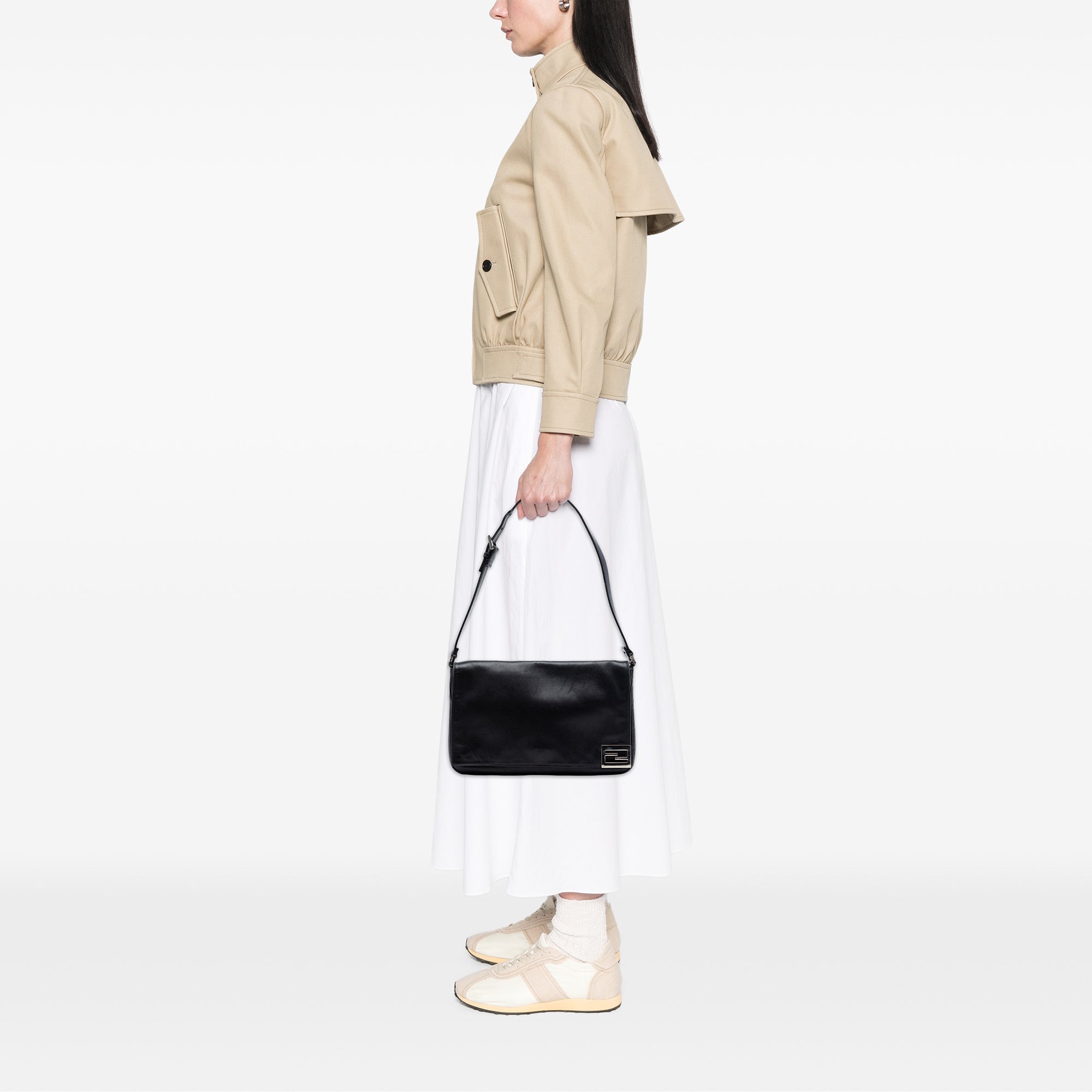 Calfskin FF Shoulder Bag - Image 6