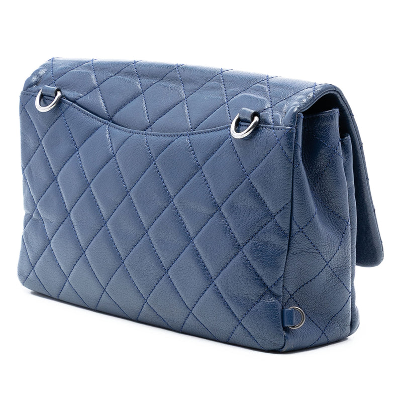 Large Quilted Goatskin Double Carry Waist Chain Flap - Image 2