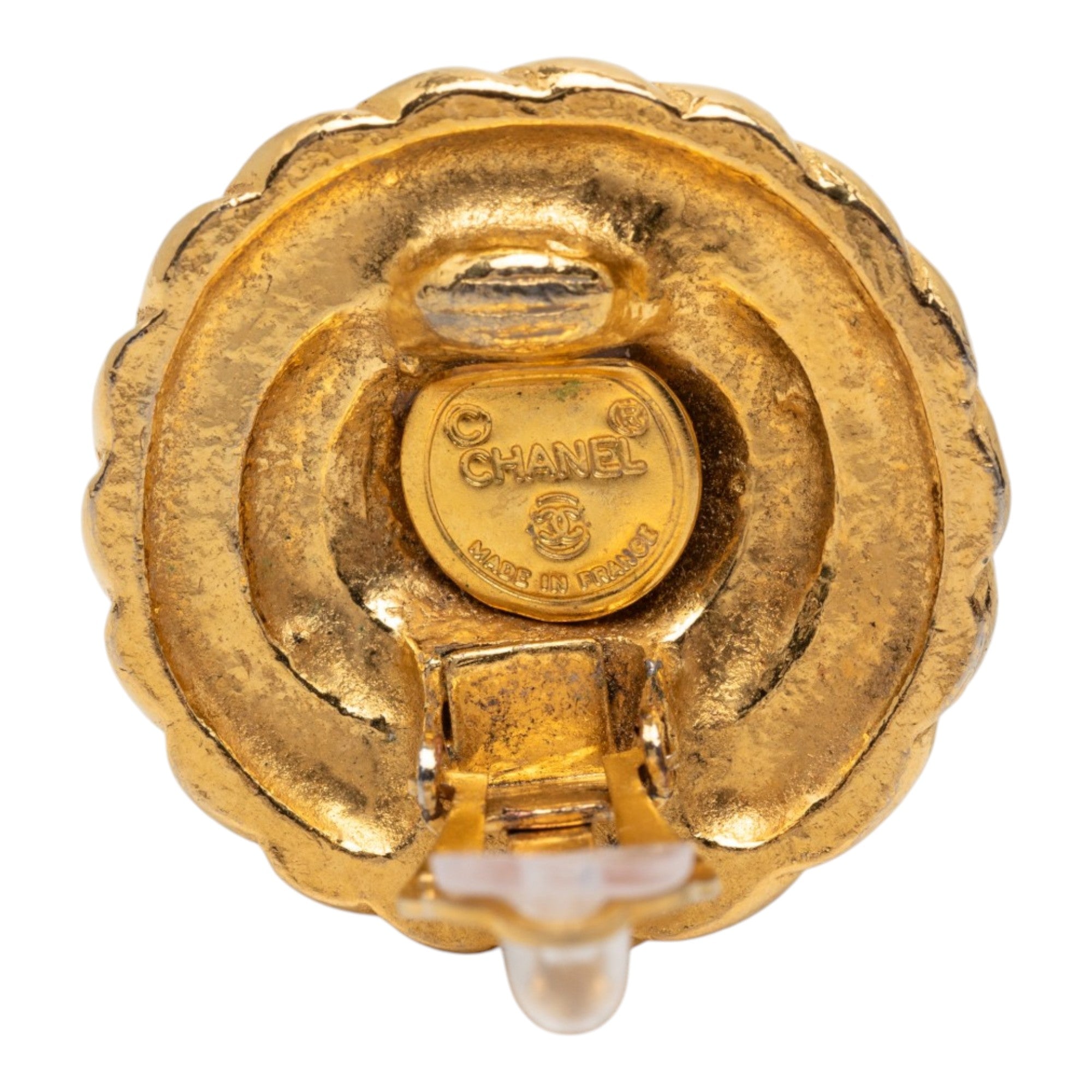 CC Gold Plated Round Clip On Earrings - Image 3