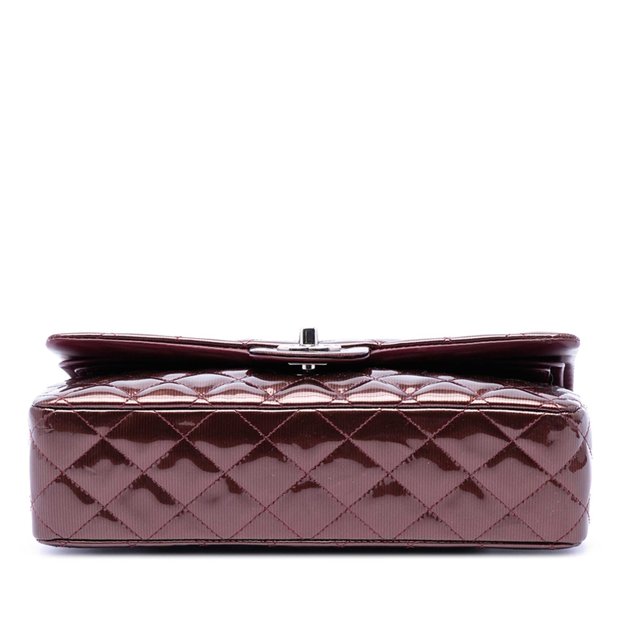 Medium Classic Striped Patent Double Flap - Image 3