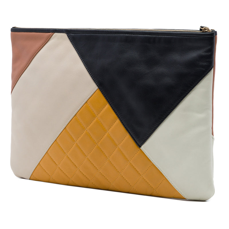 Large Quilted Lambskin Colorblock O Case - Image 2