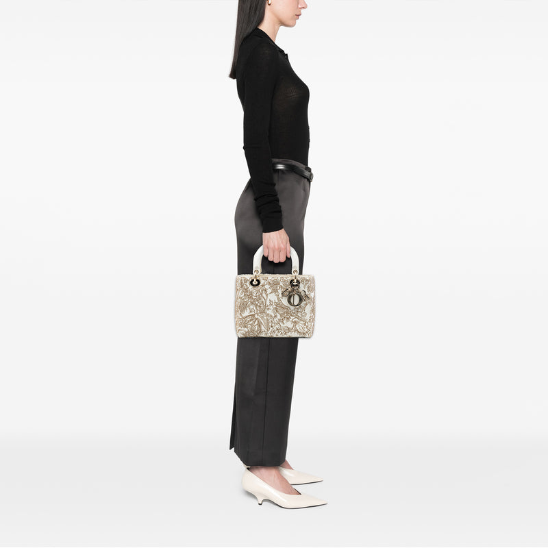 Medium Calfskin Embroidered Jardin D Hiver Lady Dior - Image 7