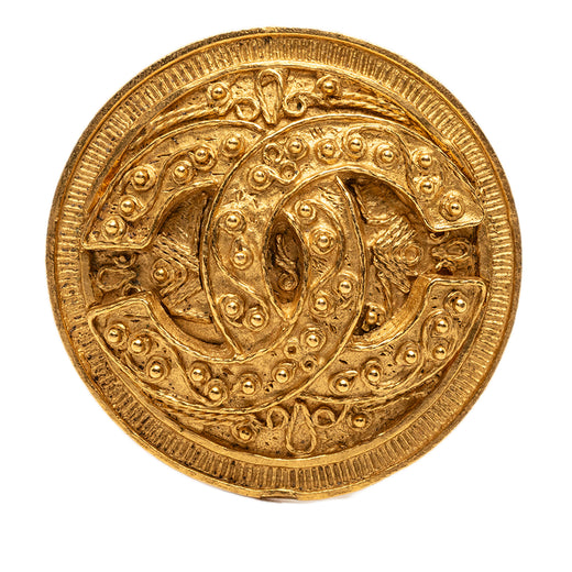 CC Gold Plated Round Brooch - Image 1