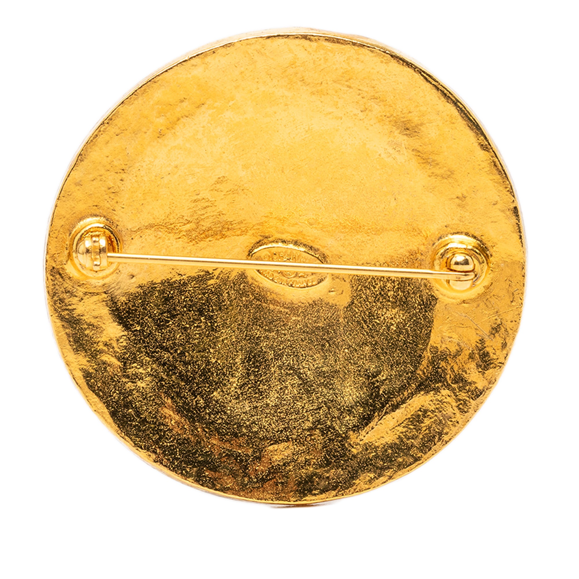 CC Gold Plated Round Brooch - Image 2
