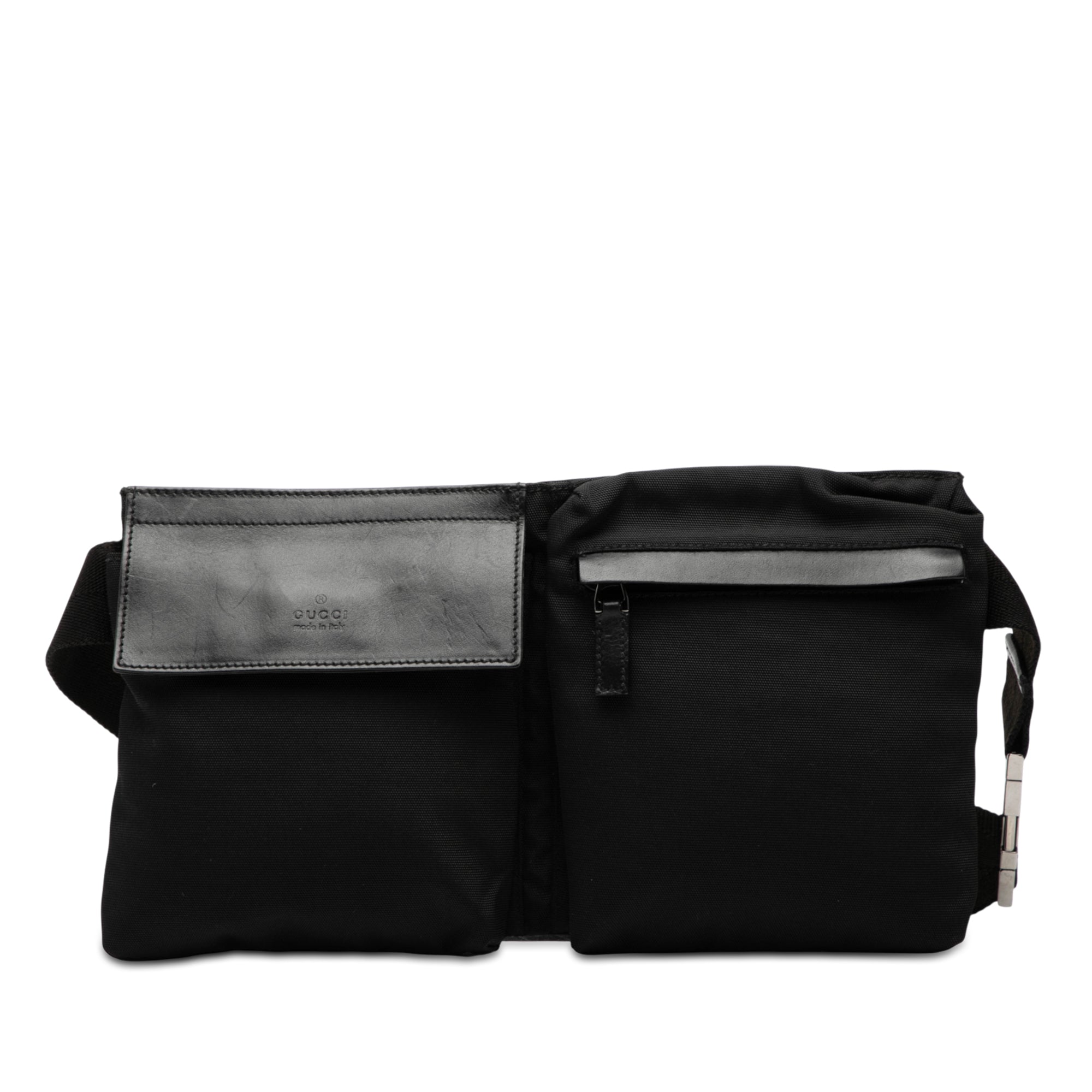 Nylon Double Pocket Belt Bag - Image 1