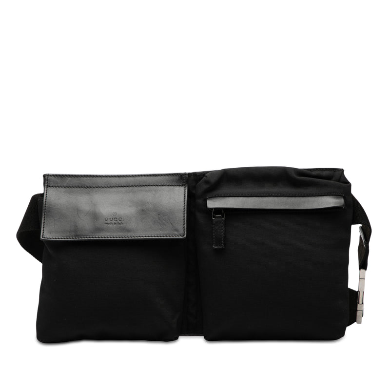 Nylon Double Pocket Belt Bag