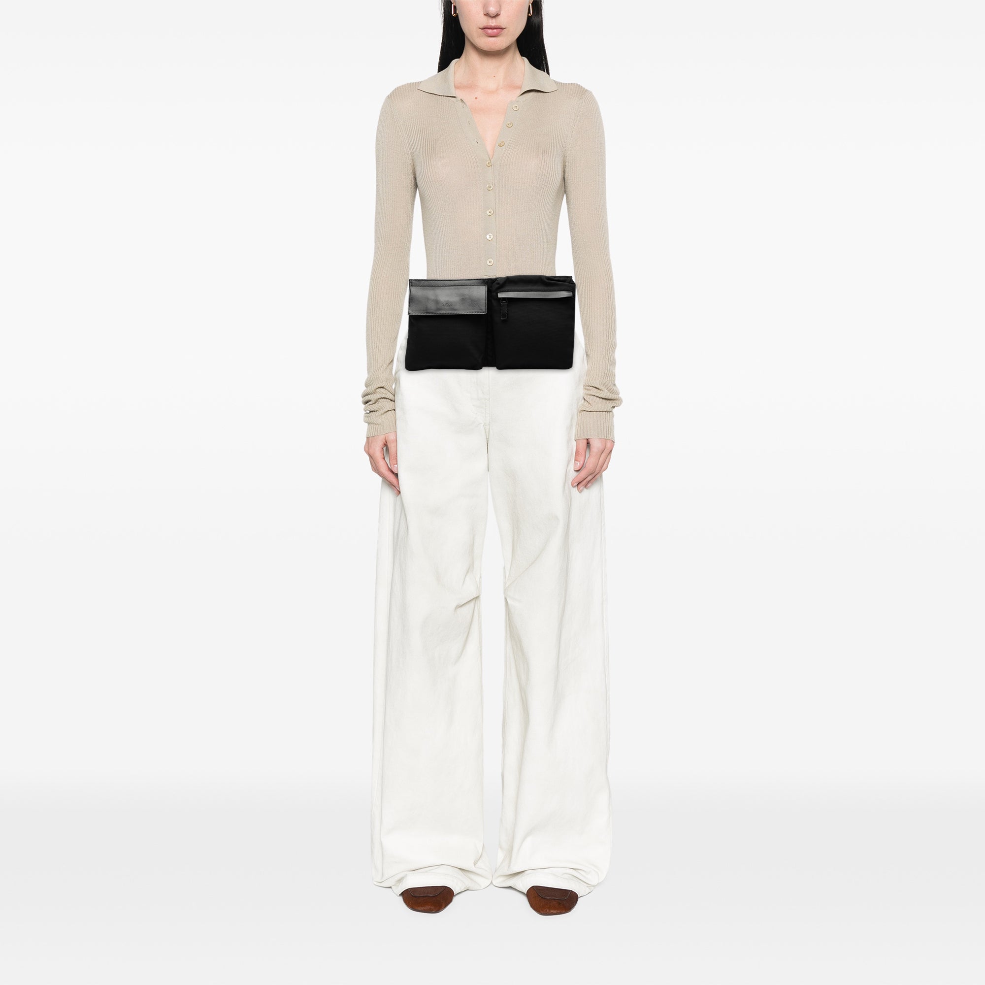 Nylon Double Pocket Belt Bag - Image 7