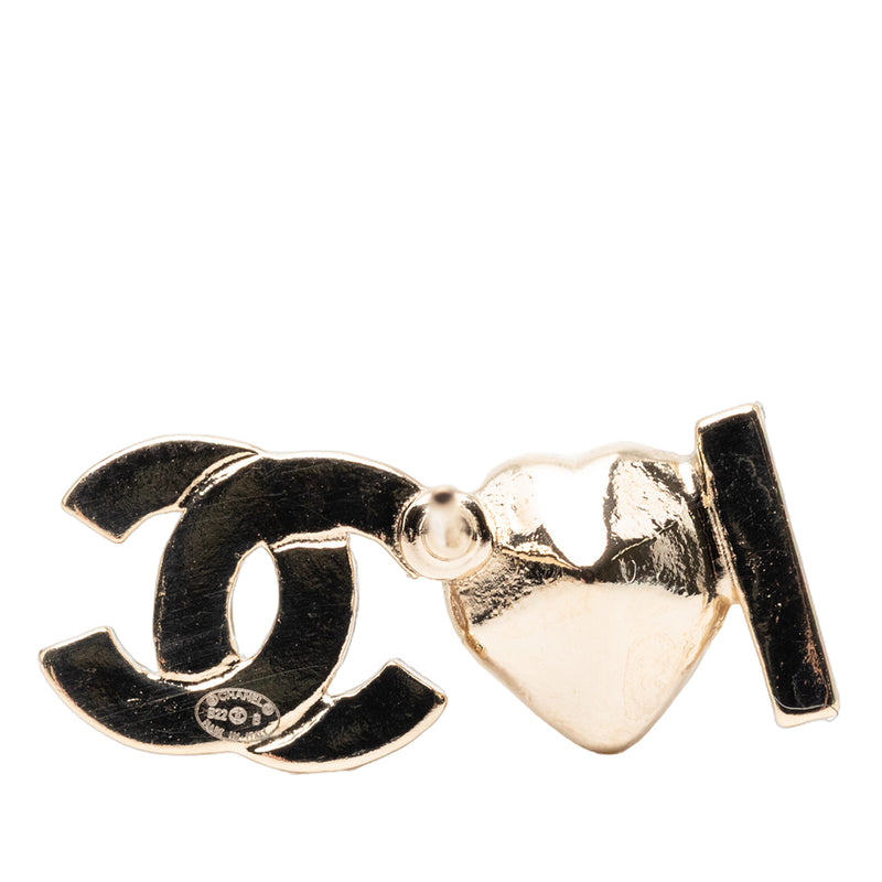 Gold Plated I Heart CC Coco Strass Ear Cuff Earrings - Image 3