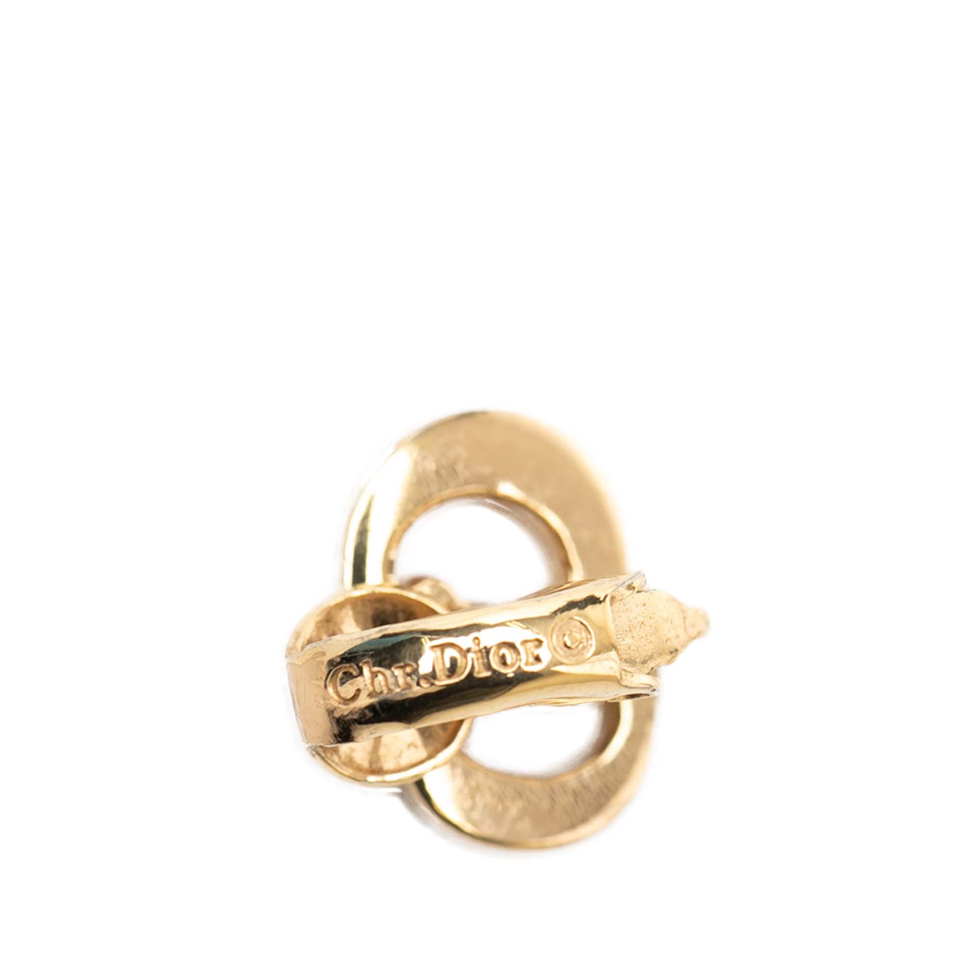 Gold Plated CD Logo Clip On Earrings - Image 3