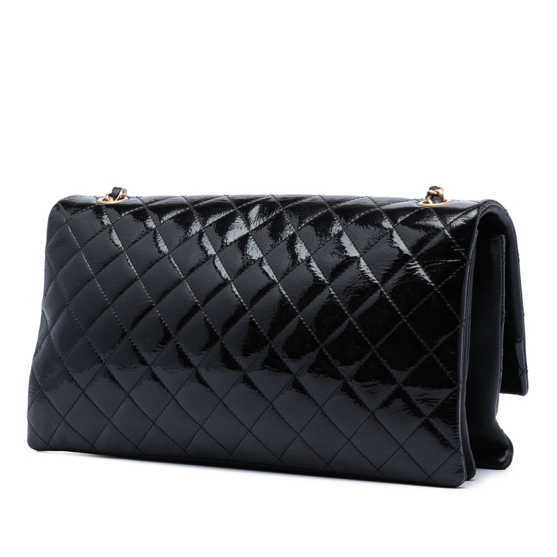 Quilted Crinkled Patent Pagoda Accordion Flap - Image 2