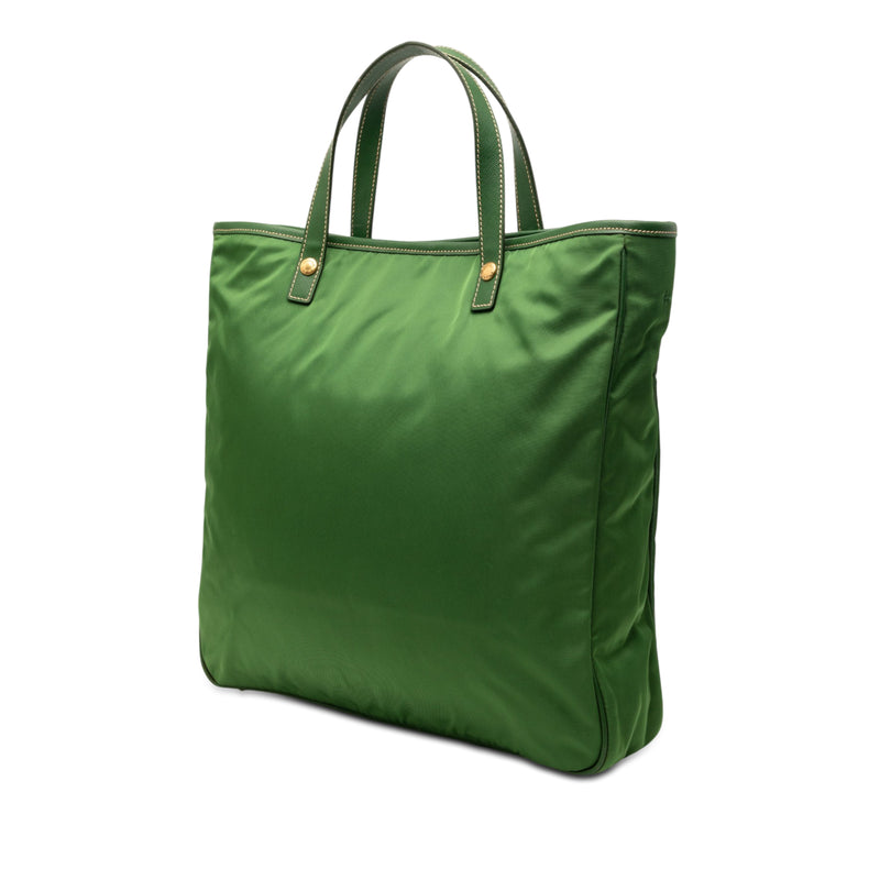 Saffiano Trimmed Tessuto Logo Plate Convertible Tote - Image 2
