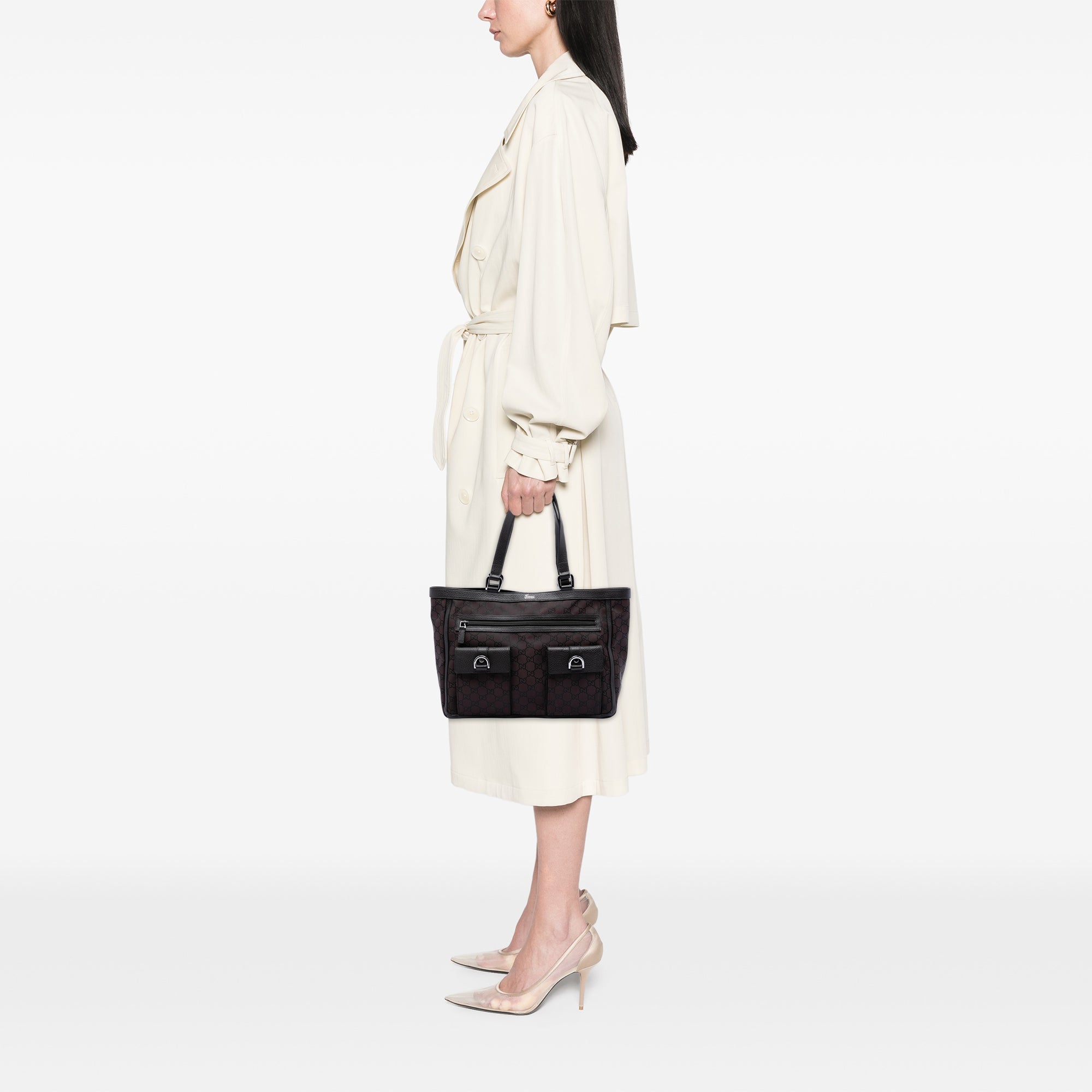 GG Nylon Abbey D Ring Pocket Tote - Image 7