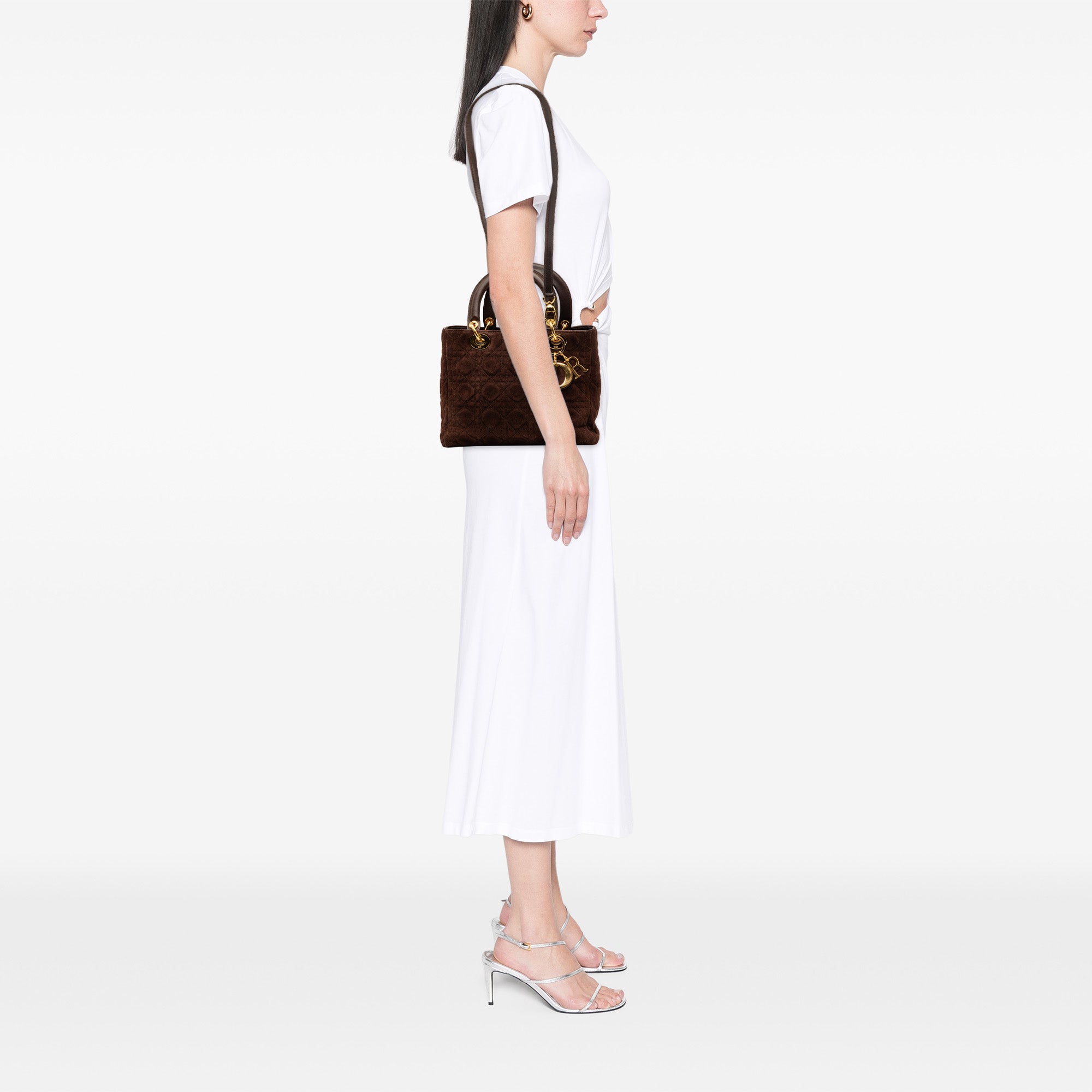 Medium Suede Cannage Lady Dior - Image 7