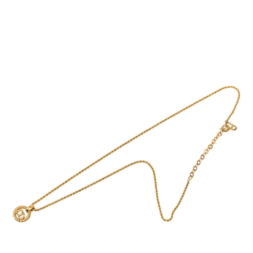 Gold Plated CD Logo Pendant Necklace - Image 1