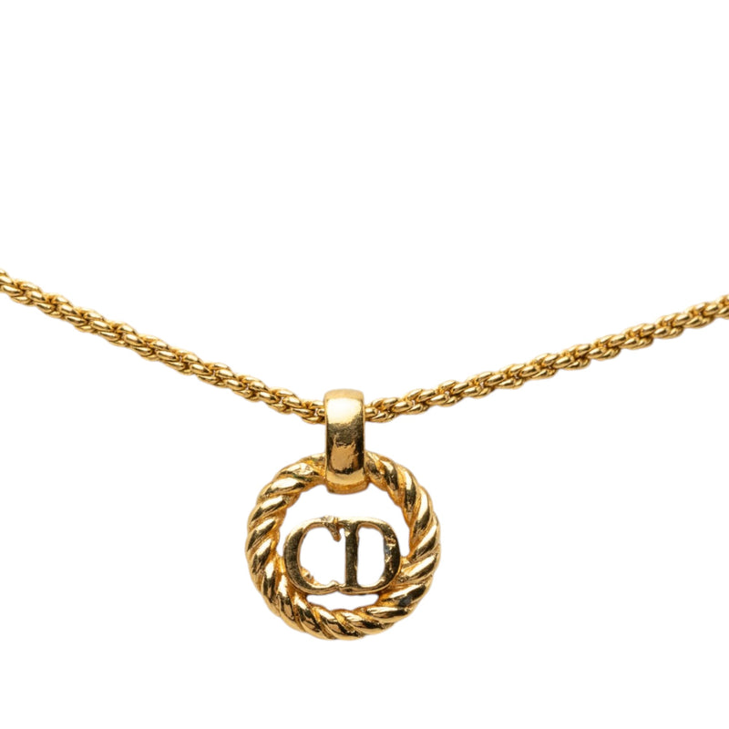 Gold Plated CD Logo Pendant Necklace - Image 2
