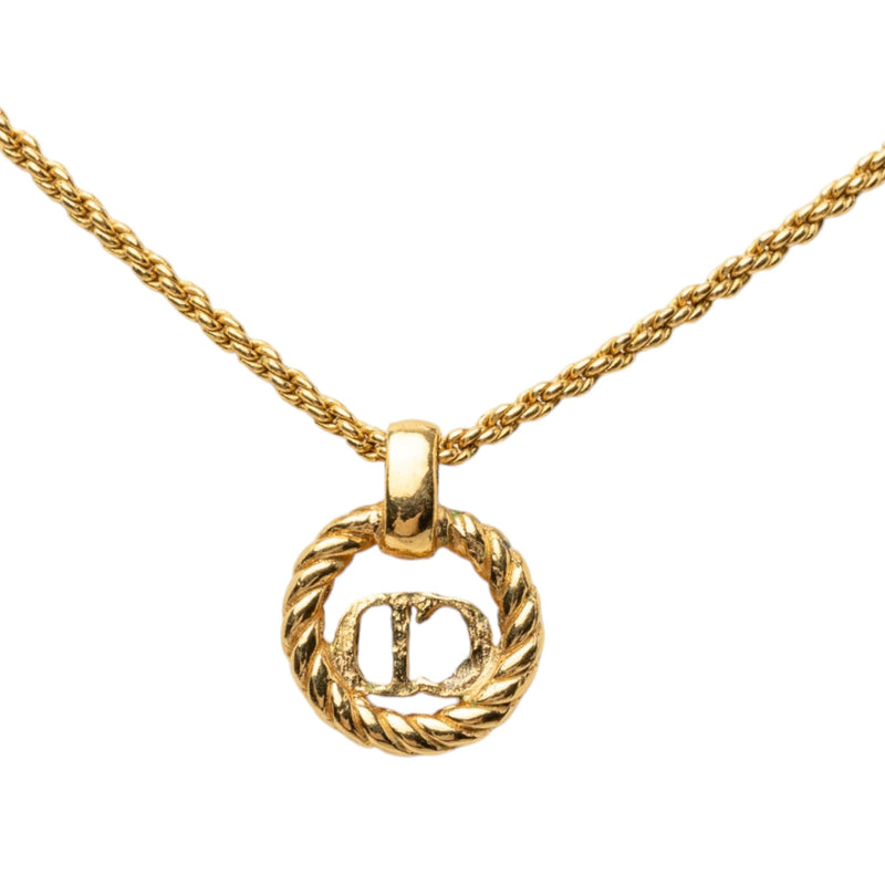 Gold Plated CD Logo Pendant Necklace - Image 3