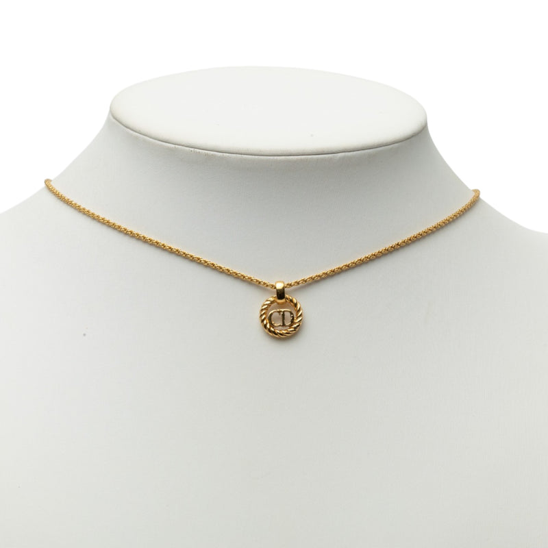 Gold Plated CD Logo Pendant Necklace - Image 6