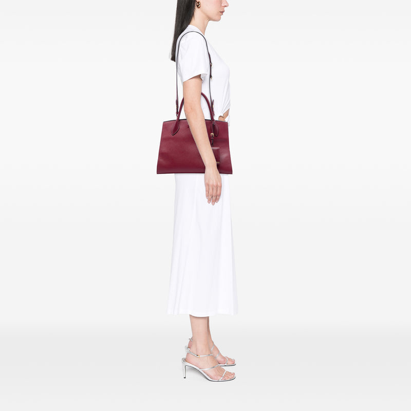 Medium Saffiano Cuir Monochrome Top Handle Tote - Image 5