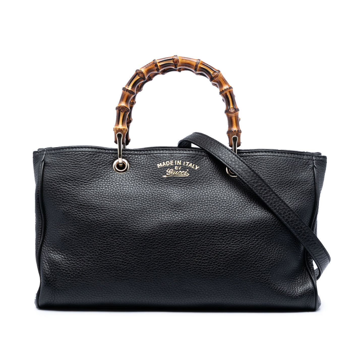 Medium Calfskin Bamboo Shopper Satchel - Image 1
