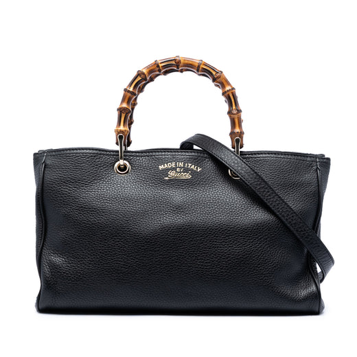 Medium Calfskin Bamboo Shopper Satchel - Image 1