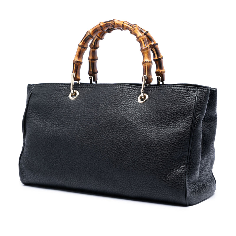 Medium Calfskin Bamboo Shopper Satchel - Image 2