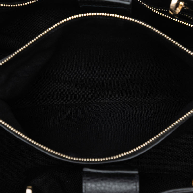 Medium Calfskin Bamboo Shopper Satchel - Image 4