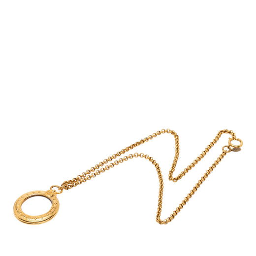 CC Gold Plated Magnifying Glass Pendant Necklace - Image 1