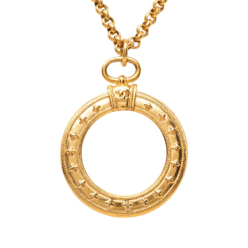 CC Gold Plated Magnifying Glass Pendant Necklace - Image 3