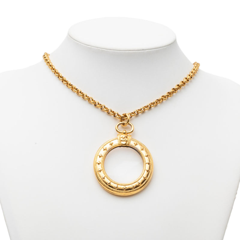 CC Gold Plated Magnifying Glass Pendant Necklace - Image 6