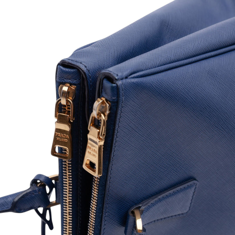 Large Saffiano Lux Galleria Double Zip Satchel - Image 8