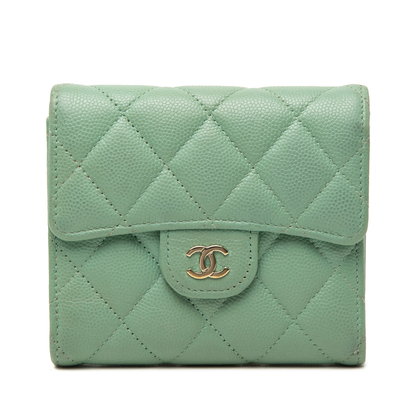 CC Quilted Caviar Trifold Wallet - Image 1