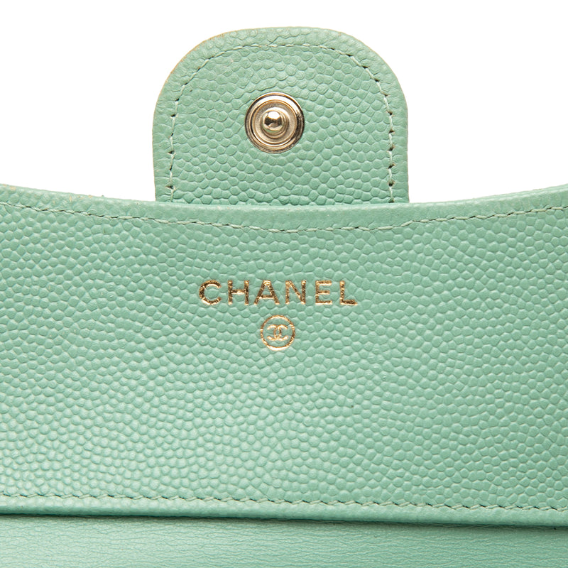 CC Quilted Caviar Trifold Wallet - Image 5