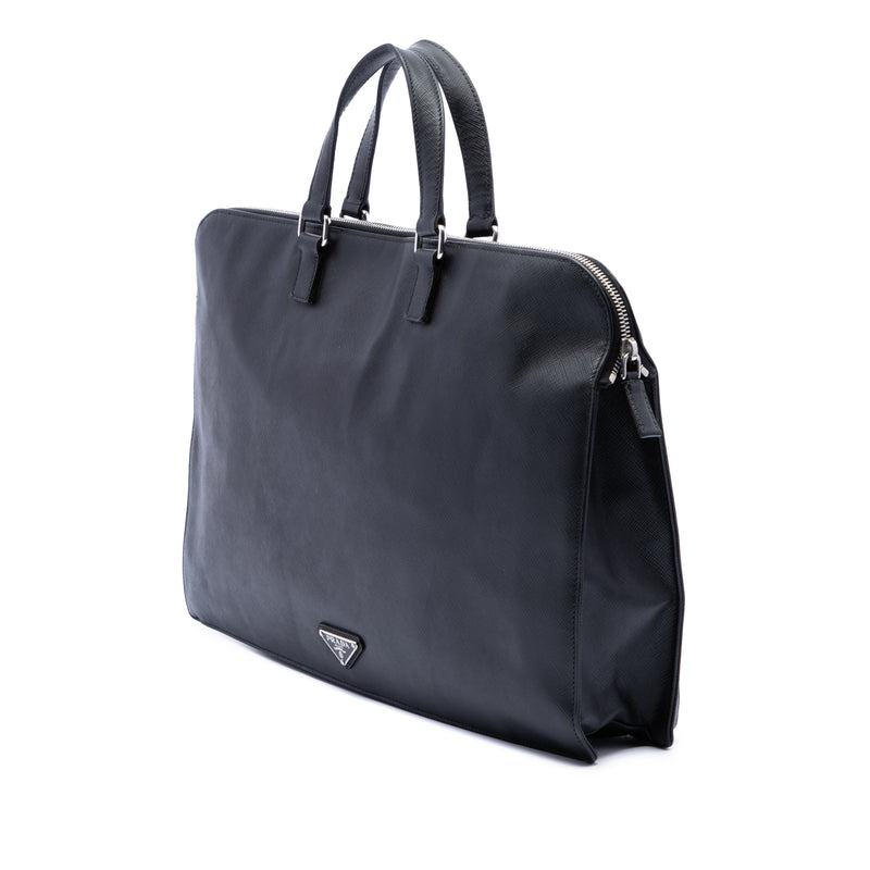 Saffiano Cuir Travel Front Zip Pocket Briefcase - Image 2
