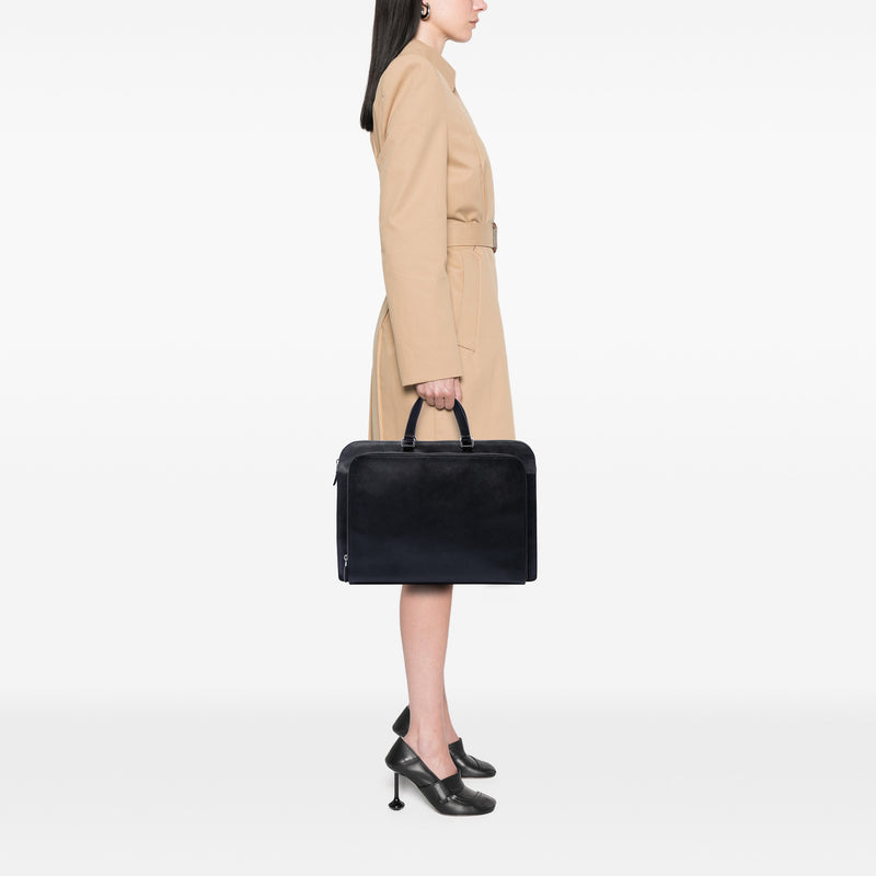 Saffiano Cuir Travel Front Zip Pocket Briefcase - Image 6