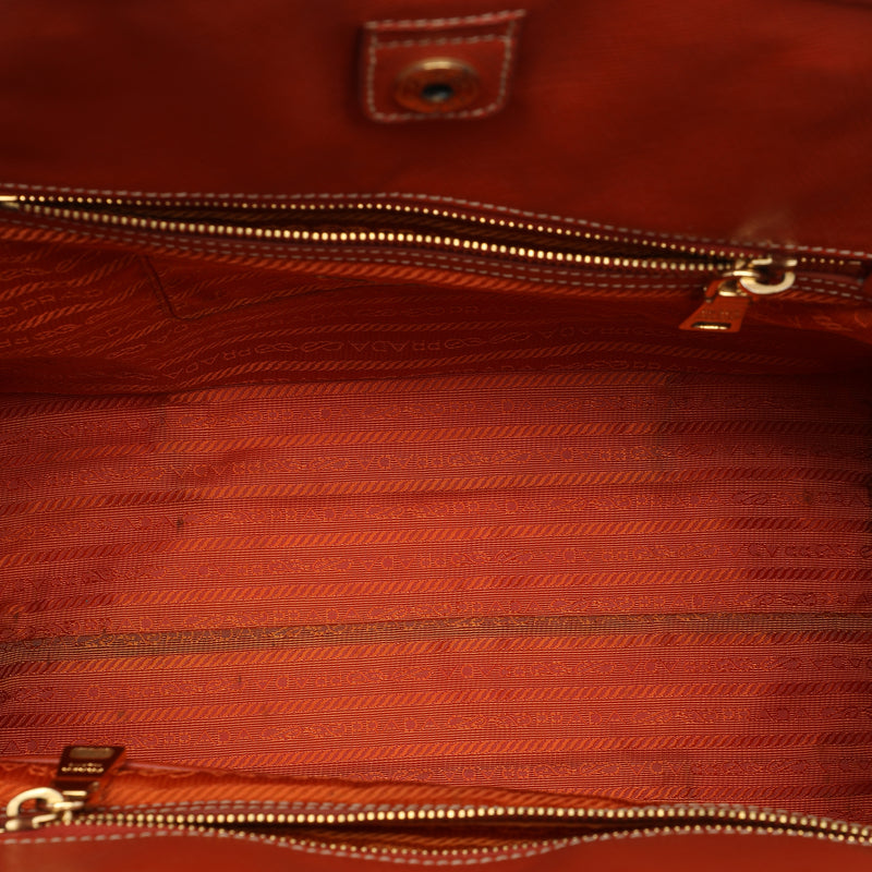 Saffiano Trimmed Denim Open Convertible Tote - Image 4