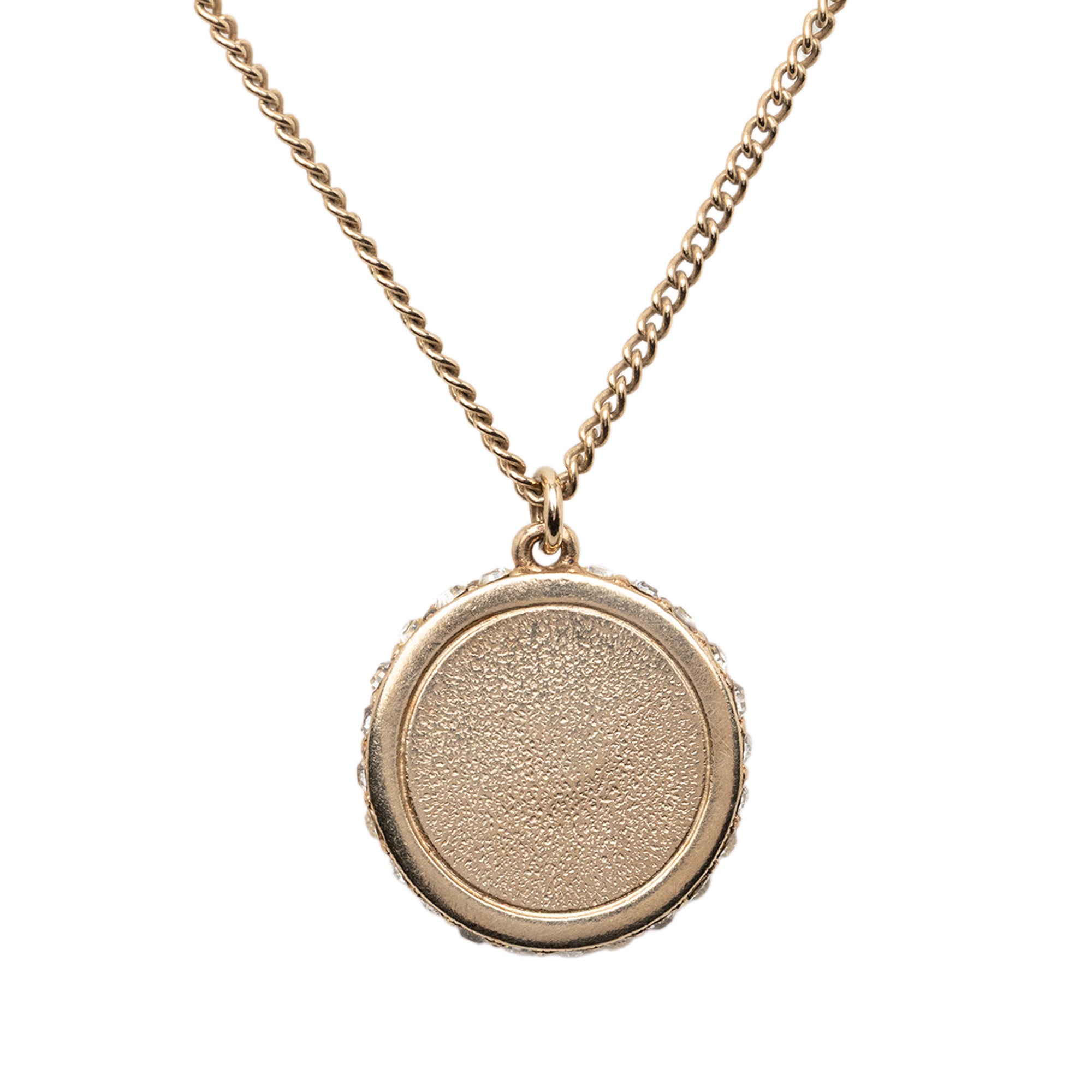 CC Gold Plated Resin Strass Dome Pendant Necklace - Image 3