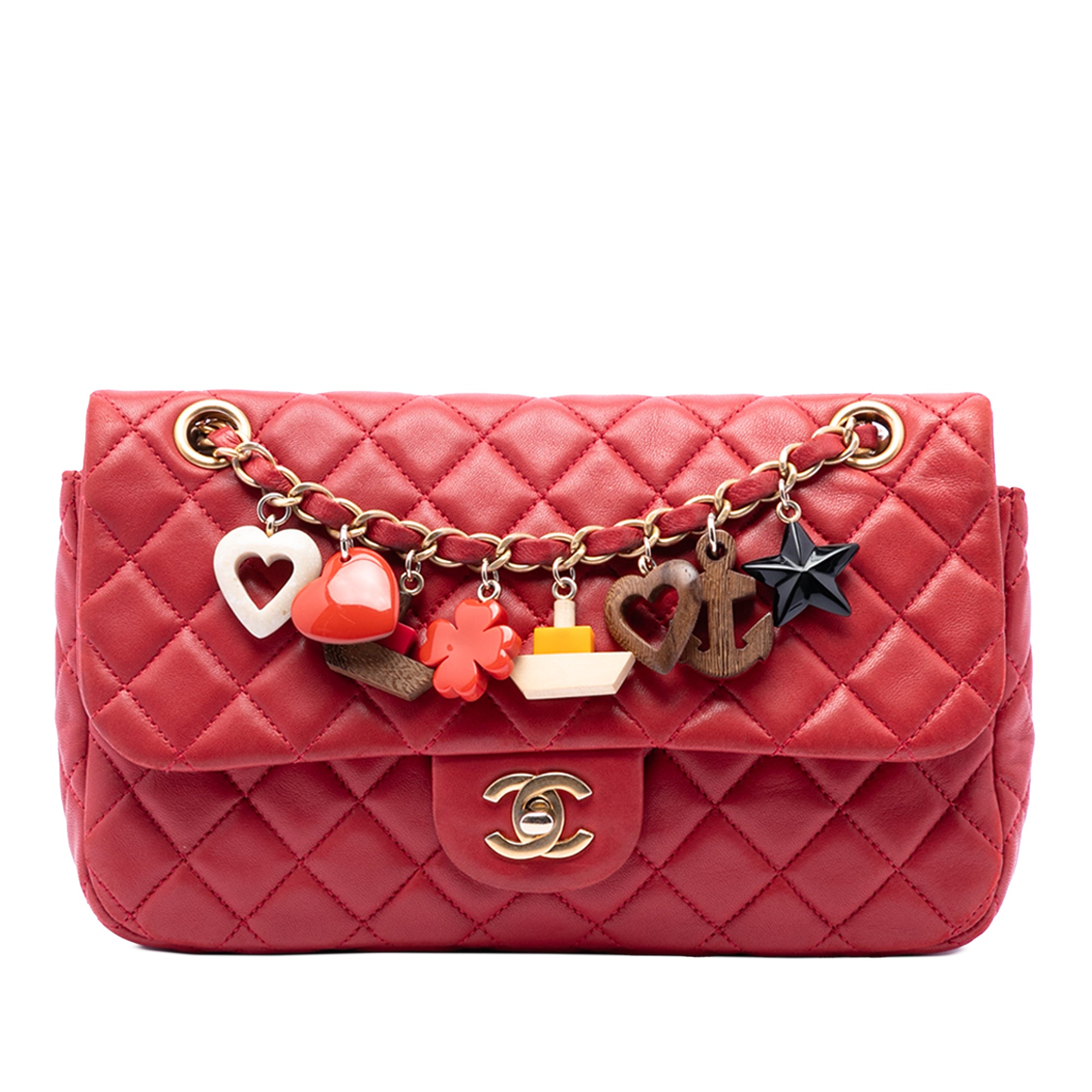 Medium Classic Lambskin Marine Charms Single Flap - Image 1