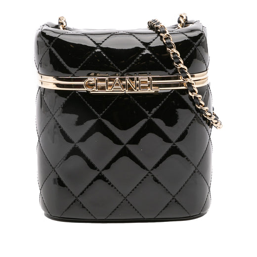 Quilted Patent Logo Chain Vanity Case - Image 1