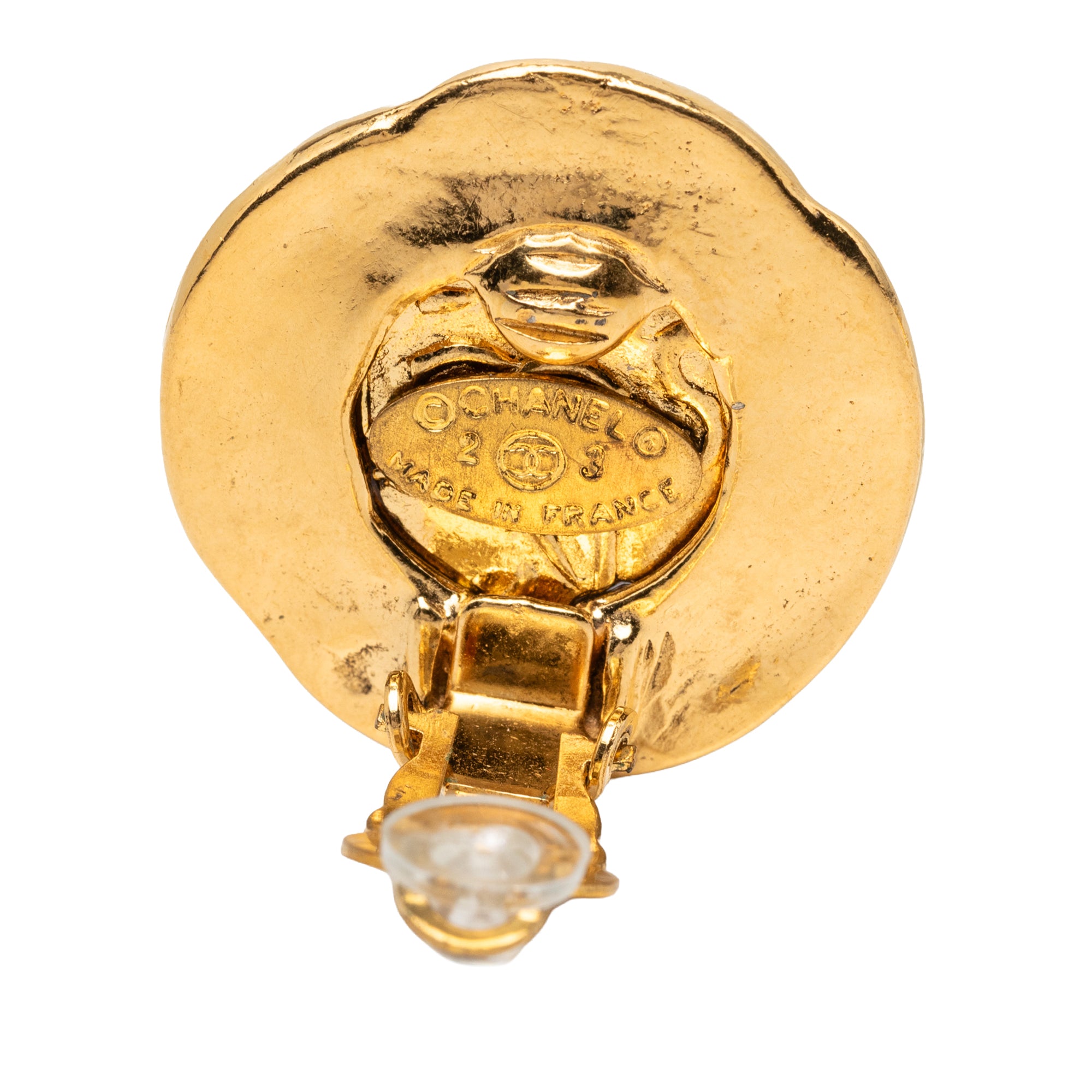 CC Gold Plated Round Clip On Earrings - Image 3