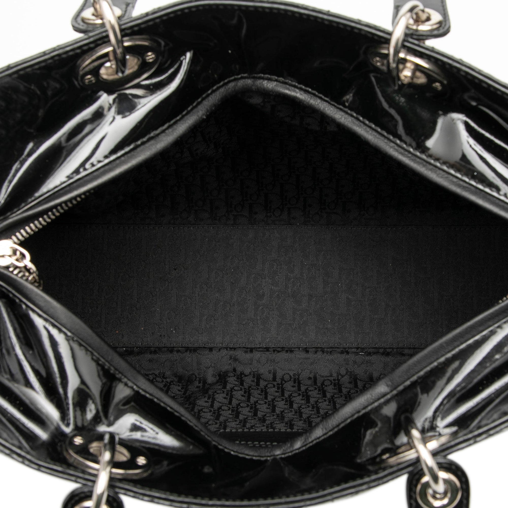 Large Patent Cannage Lady Dior - Image 4