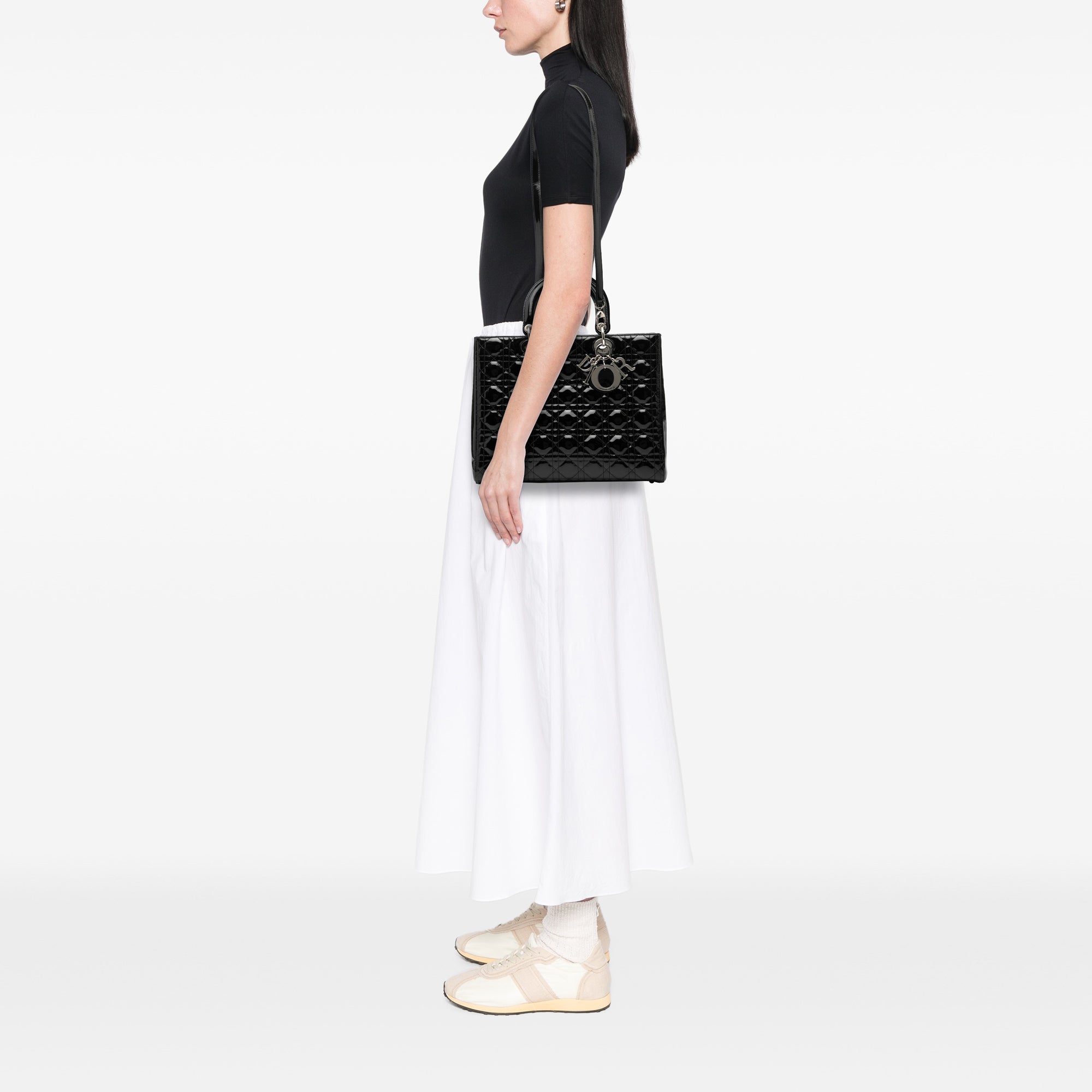 Large Patent Cannage Lady Dior - Image 7