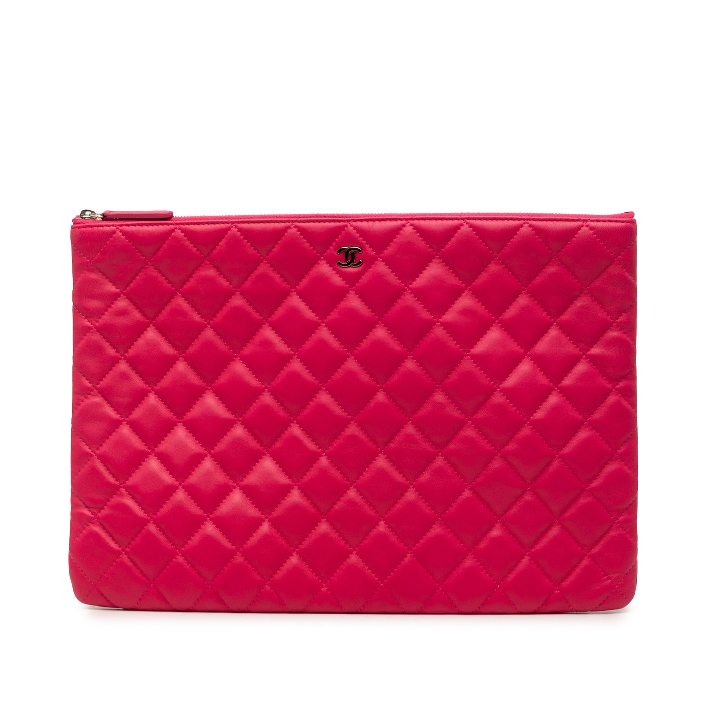 Large Quilted Lambskin O Case Clutch - Image 1
