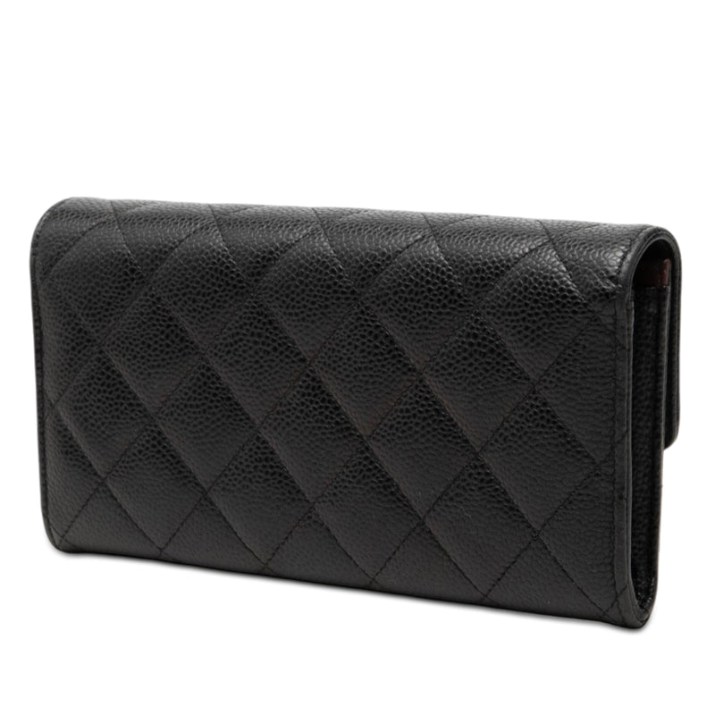 CC Quilted Caviar Flap Long Wallet - Image 2