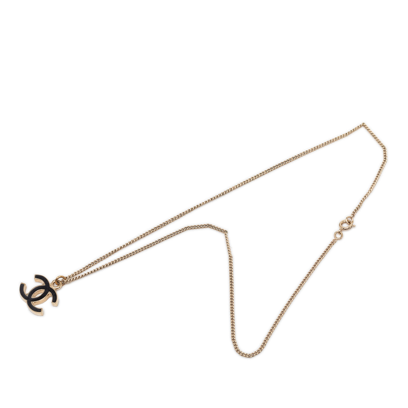 CC Gold Plated Enamel Pendant Necklace - Image 1