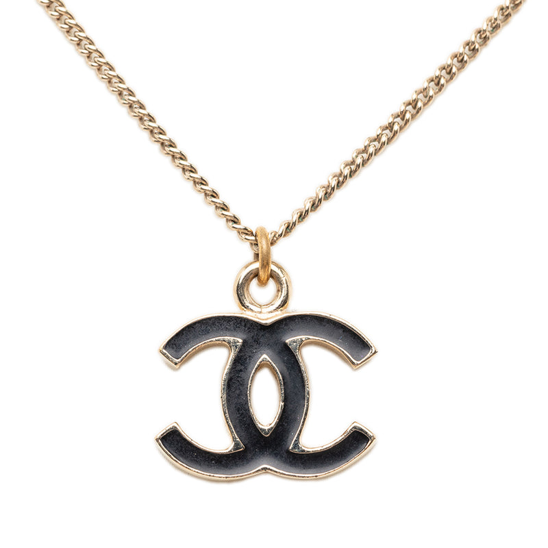 CC Gold Plated Enamel Pendant Necklace - Image 2