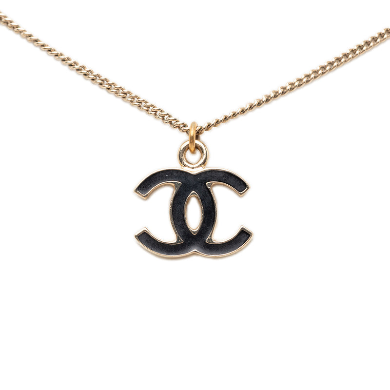 CC Gold Plated Enamel Pendant Necklace - Image 3