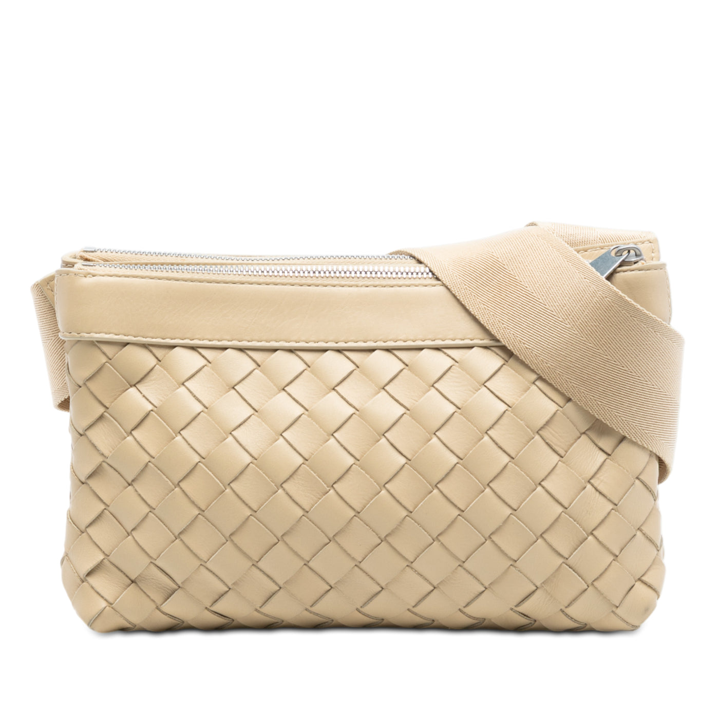 Nappa Intrecciato Double Zip Crossbody - Image 1