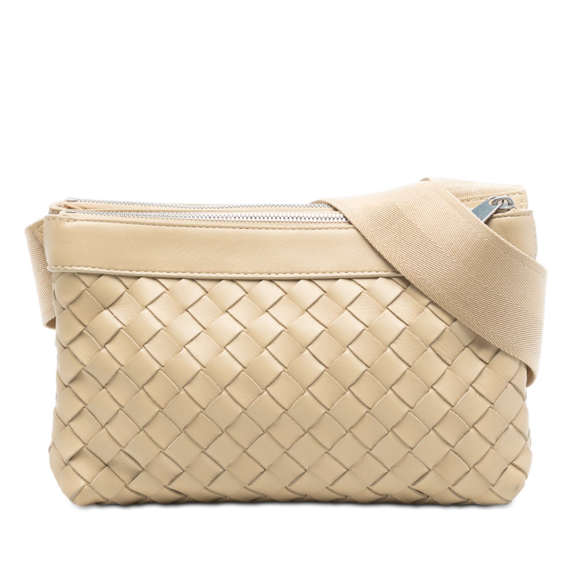 Nappa Intrecciato Double Zip Crossbody - Image 1